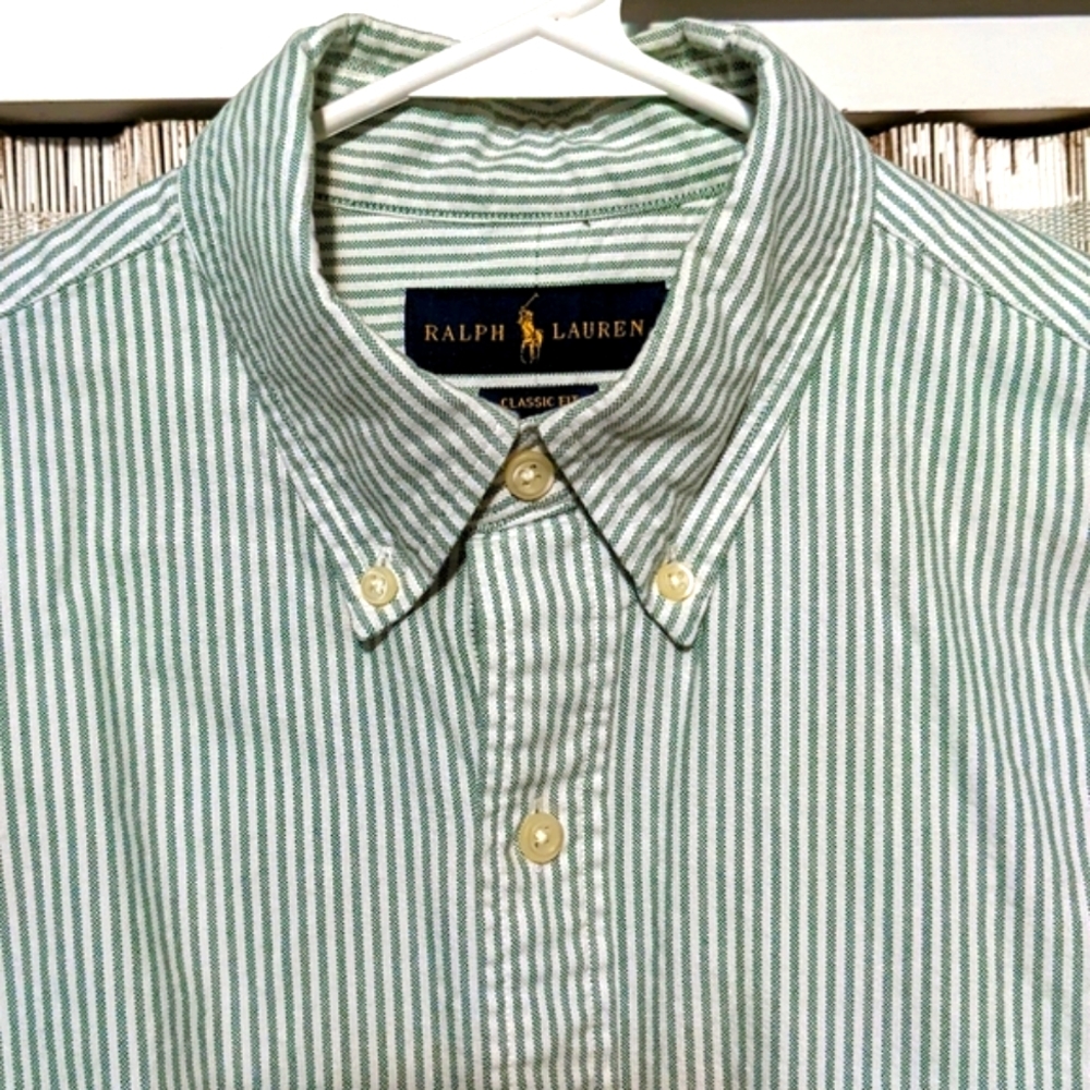 Ralph Lauren Striped Mens Oxford Shirt Sz M